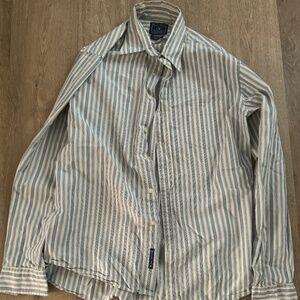 Lucky Brand T-Shirt Button Men's Size Small - Long Sleeves Stripes Pattern